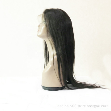 Adorable factory price 100% human hair 360 front lace wig,wholesale silk straight hair wig for hair vendors